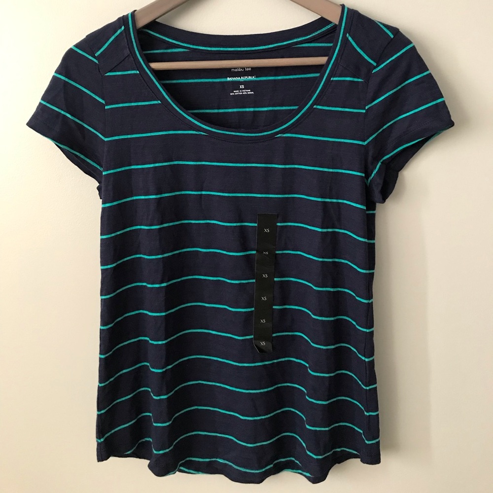 Banana Republic Factory Malibu tee striped NWT